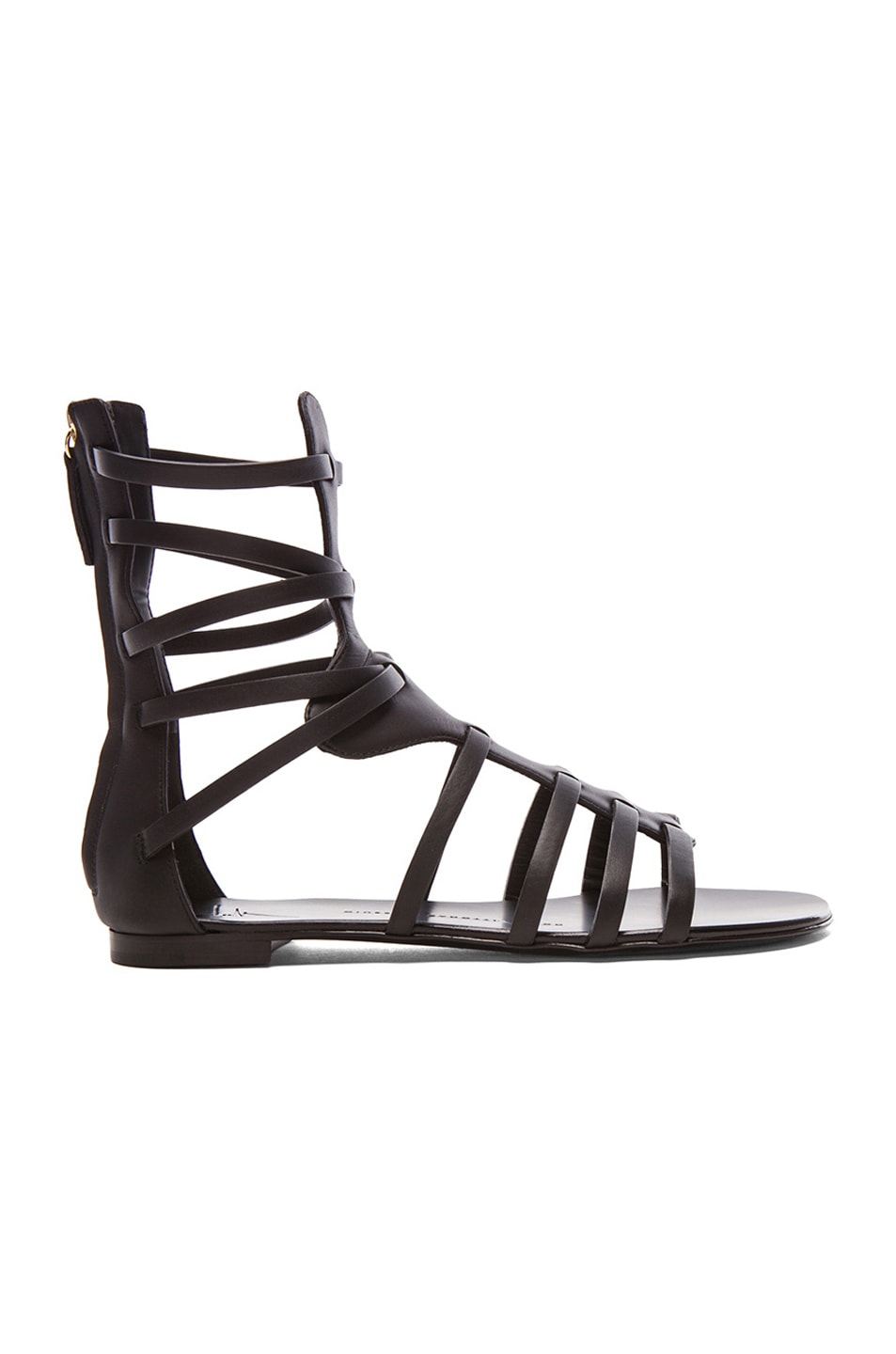 Image 1 of Giuseppe Zanotti Gladiator Leather Sandals in Black