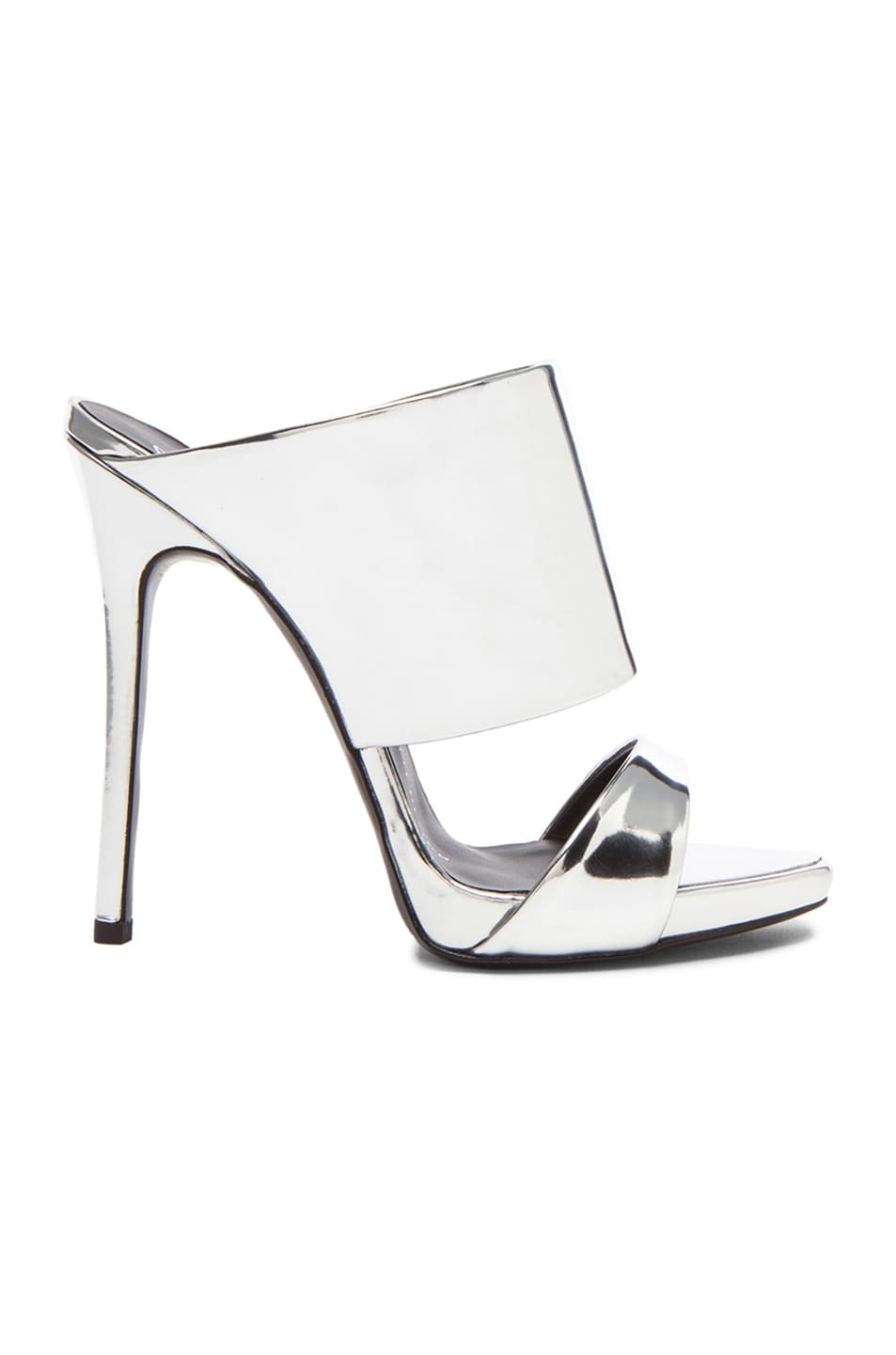 Image 1 of Giuseppe Zanotti Patent Leather Mules in Silver