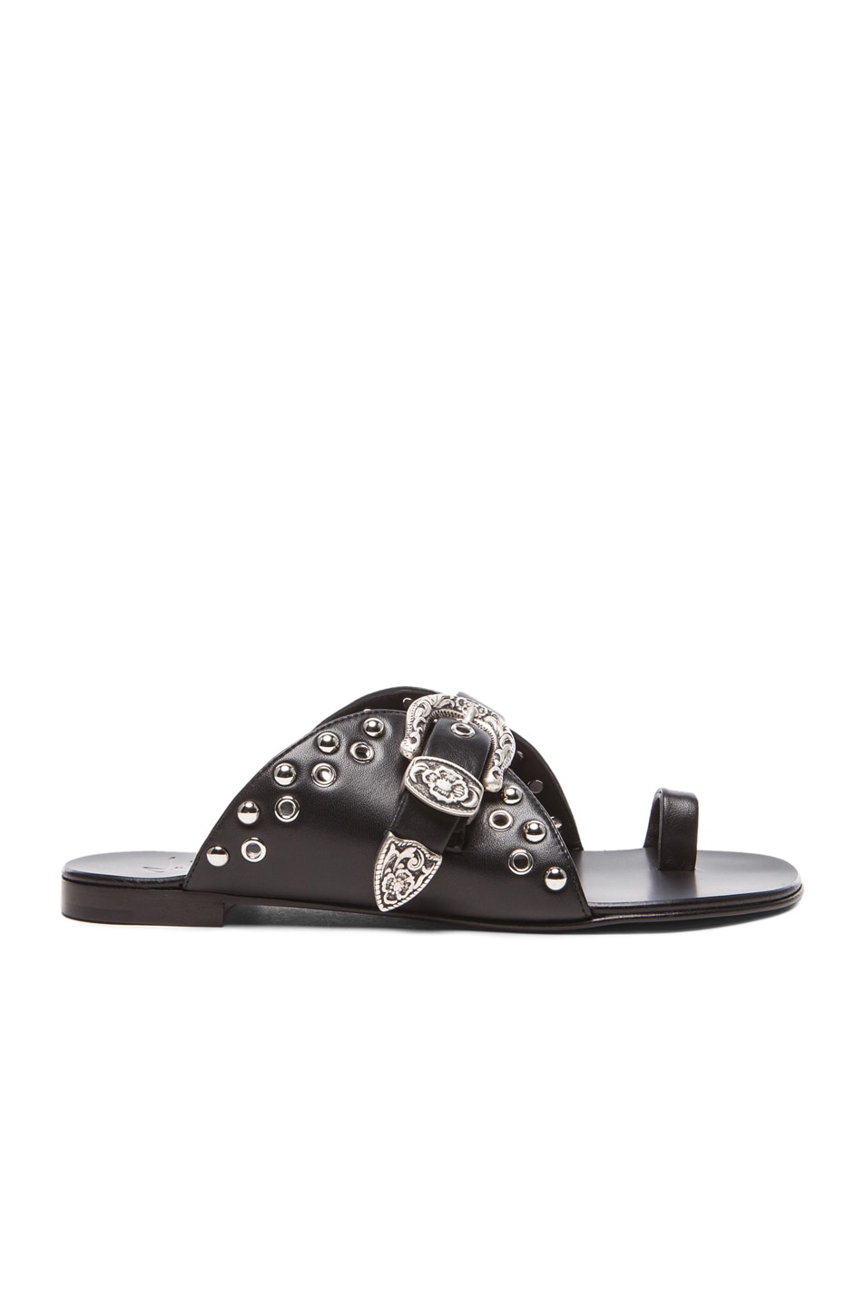 Image 1 of Giuseppe Zanotti Buckled Leather Sandals in Black