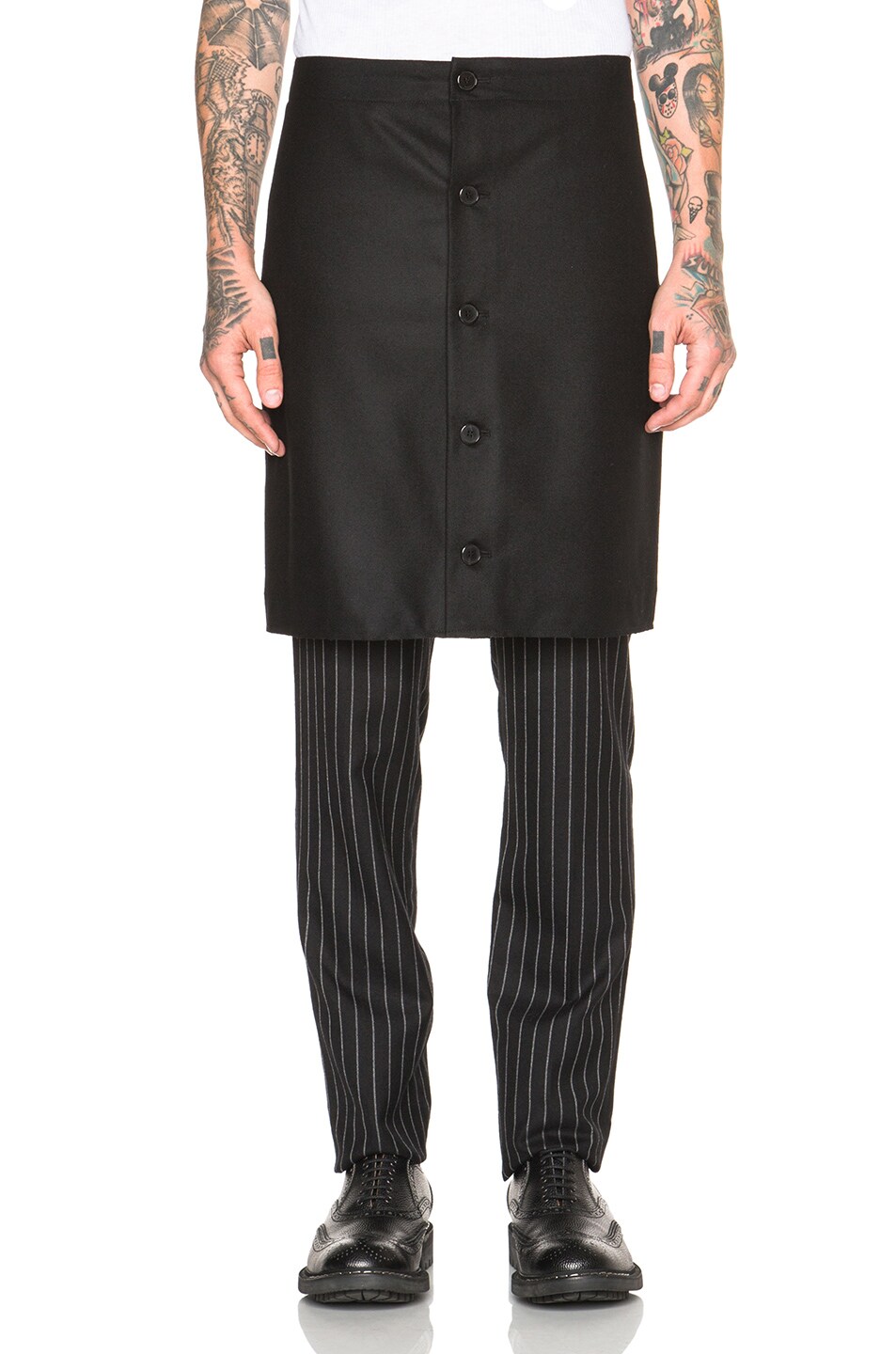 Image 1 of Givenchy Pinstripe Skirt in Black