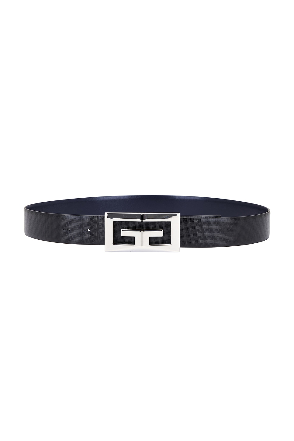 Shop Givenchy 30mm Reversible 2g Small Buckle Belt In Black & Dark Blue