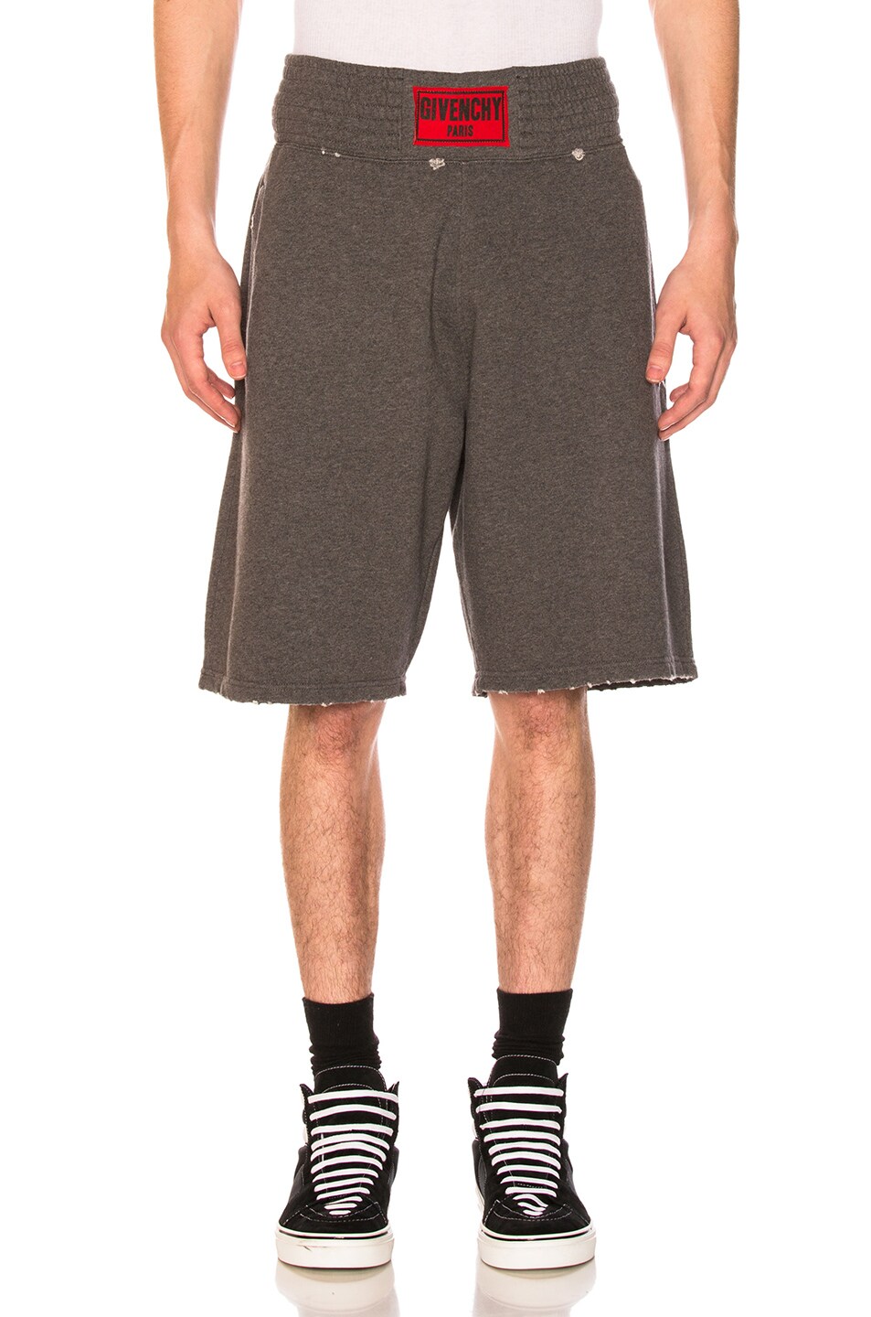 Image 1 of Givenchy Distressed Sweatshorts in Grey