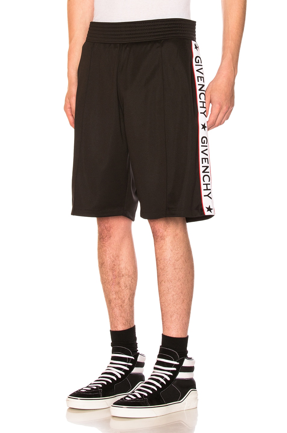 Image 1 of Givenchy Tape Logo Shorts in Black
