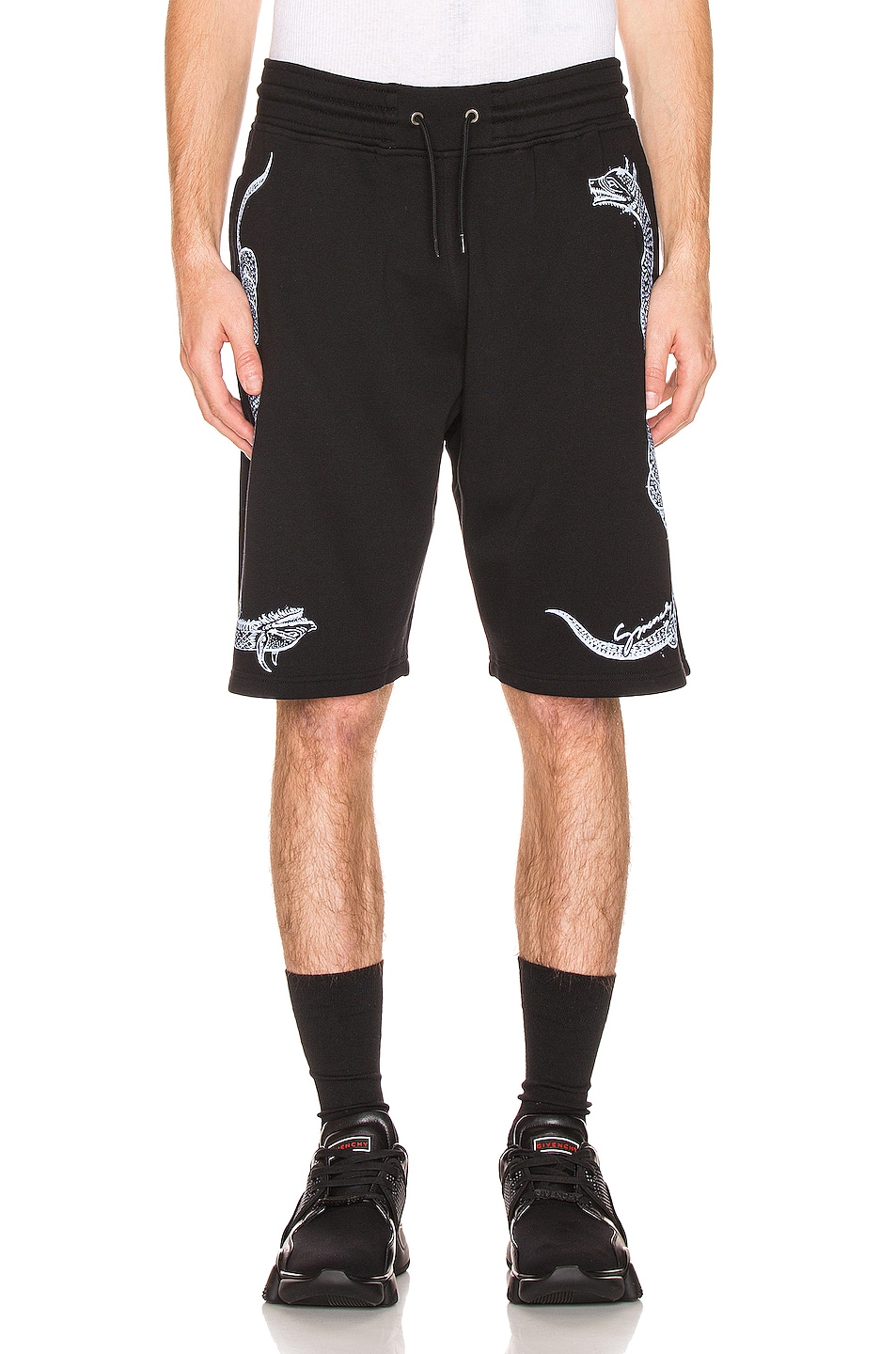 Image 1 of Givenchy Snake Print Bermuda Shorts in Black