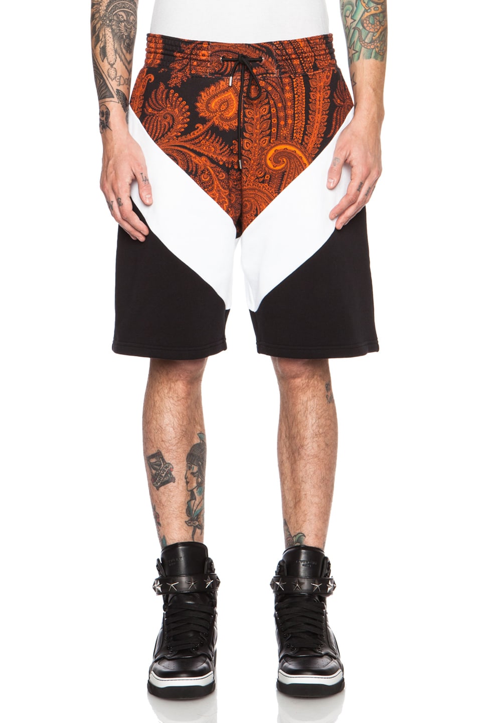 Givenchy V-Cut Felpa Cotton Short in Dark Orange | FWRD