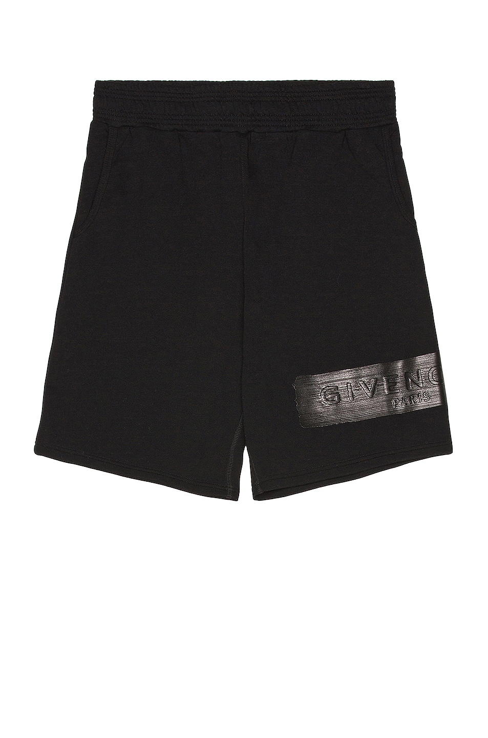 Image 1 of Givenchy Latex Logo Shorts in Black