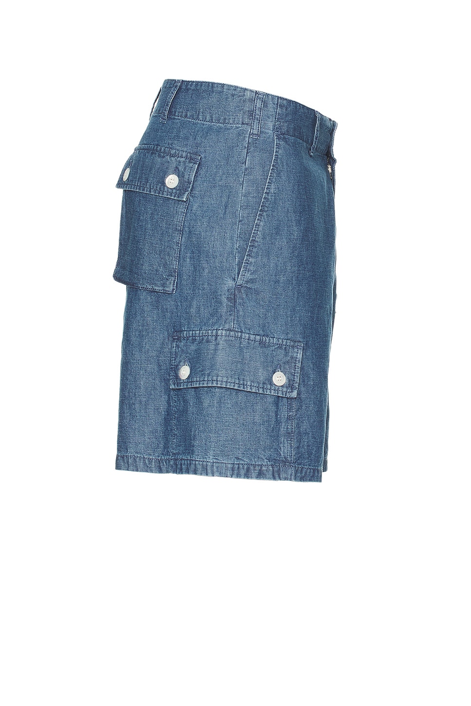 Image 3 of Givenchy Chambray Cargo Shorts in Denim Blue