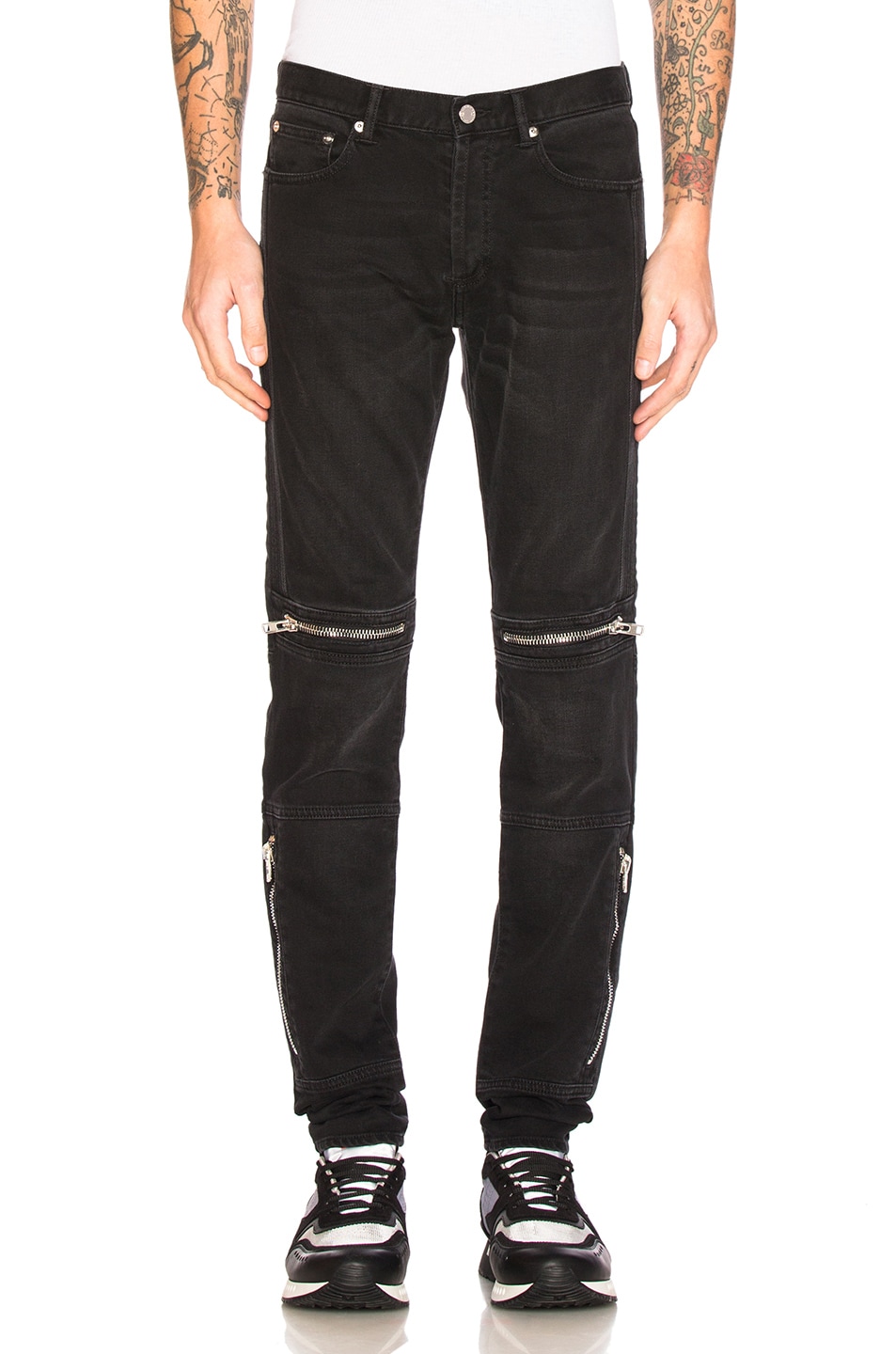 Image 1 of Givenchy Moto Jeans in Black