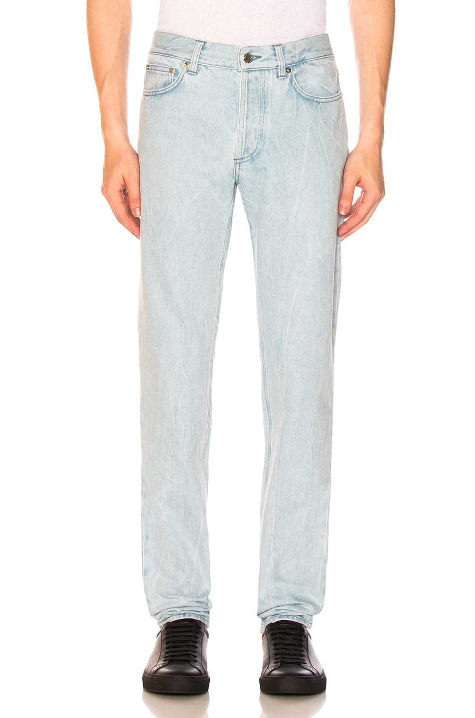 Image 1 of Givenchy Embroidered Pocket Jeans in Baby Blue