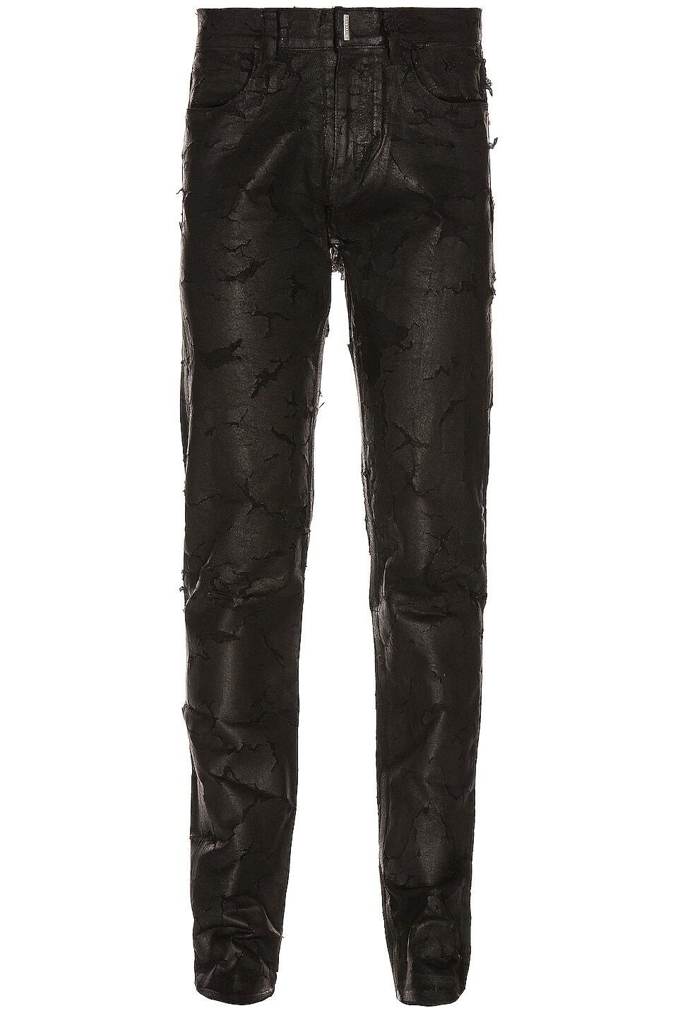 Image 1 of Givenchy Crackled Paint Denim Slim Fit Pants in Black