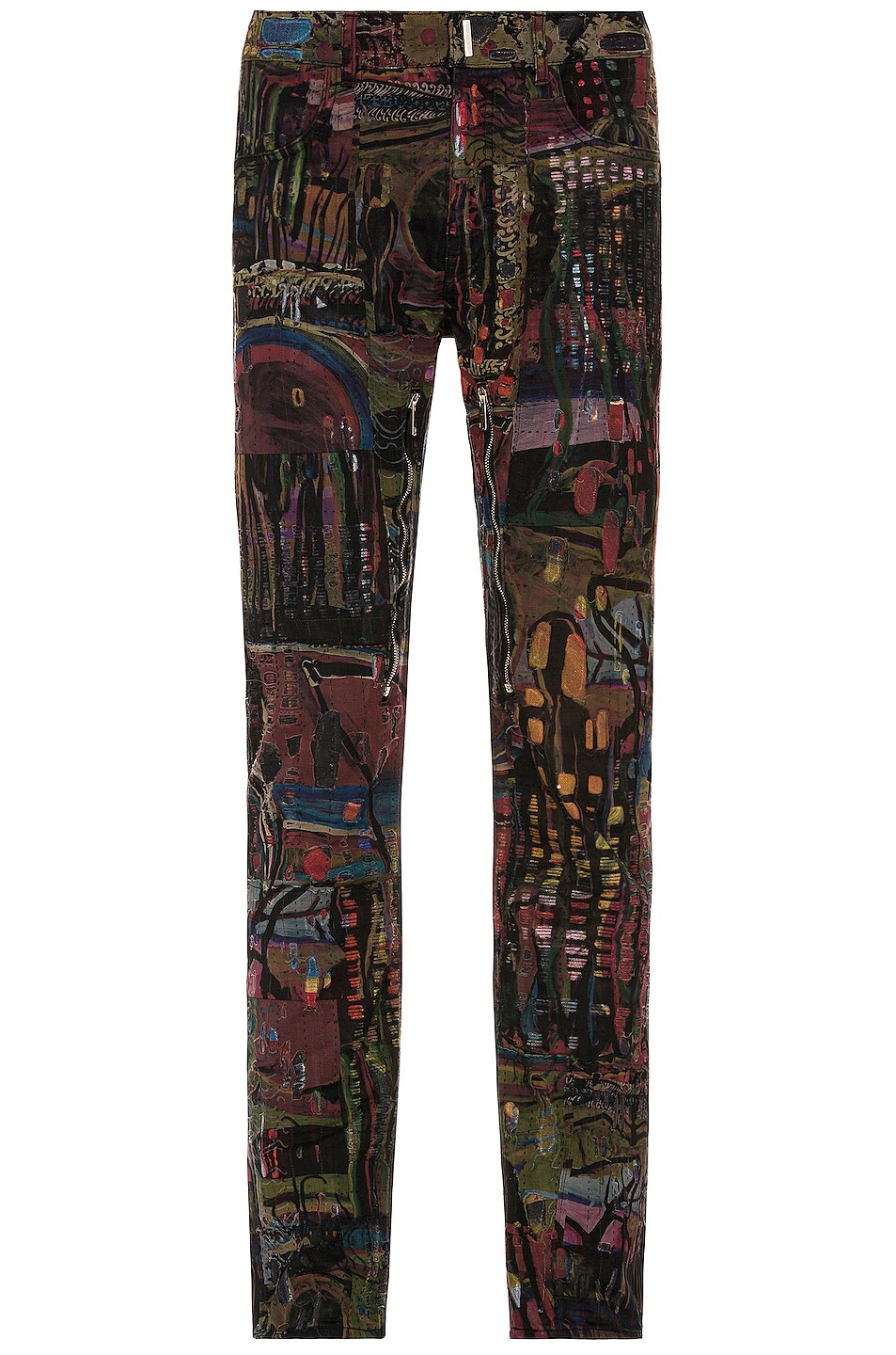 Image 1 of Givenchy Straight Fit Denim Trousers with Zip in Multi
