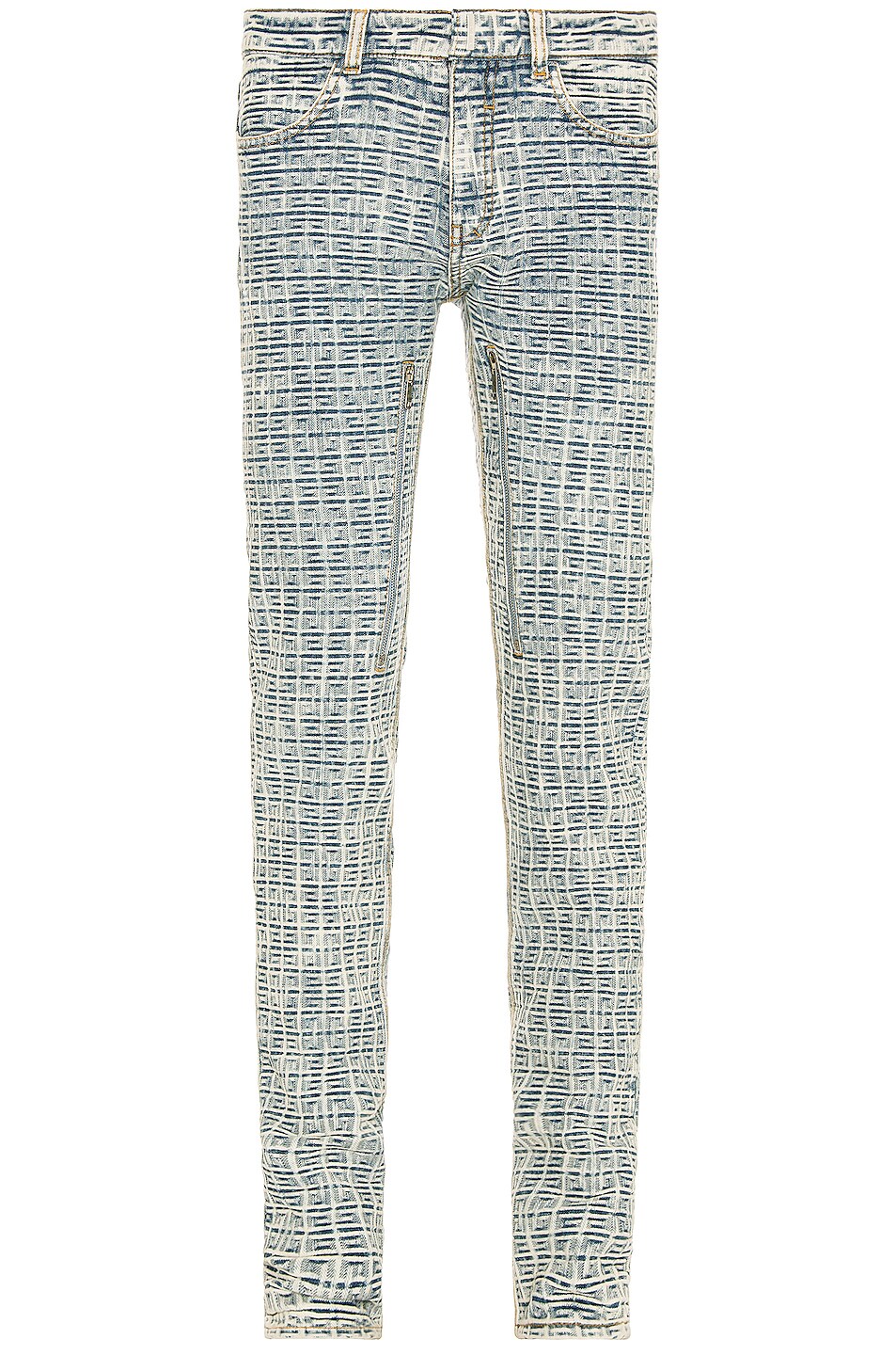 Image 1 of Givenchy Skinny Fit Denim Trousers With Zip in Blue & White