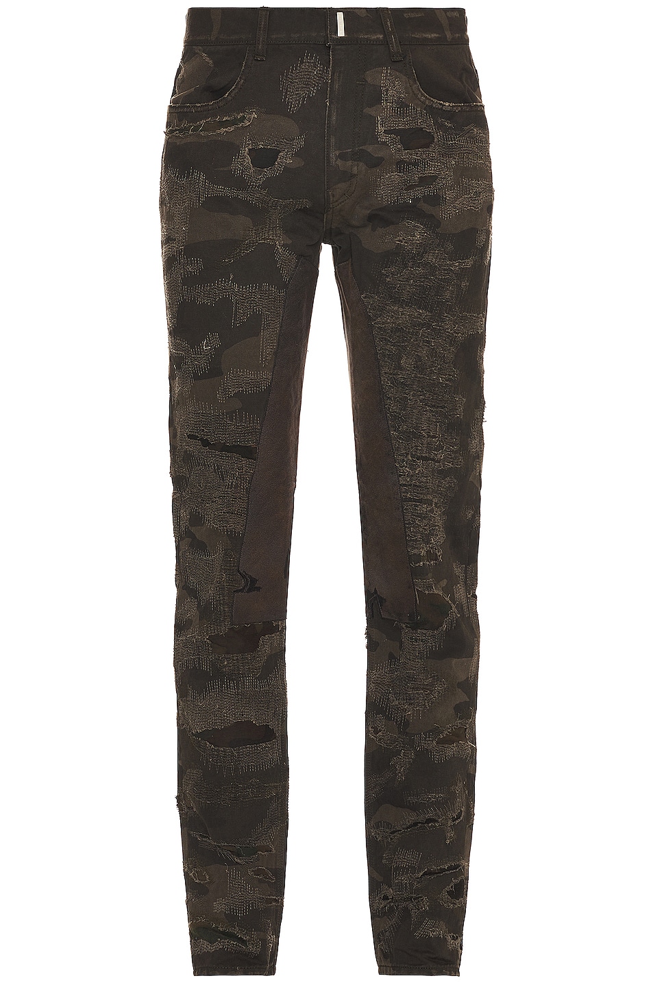 Image 1 of Givenchy Slim Fit Denim Trousers With Leg Yoke in Brown & Khaki
