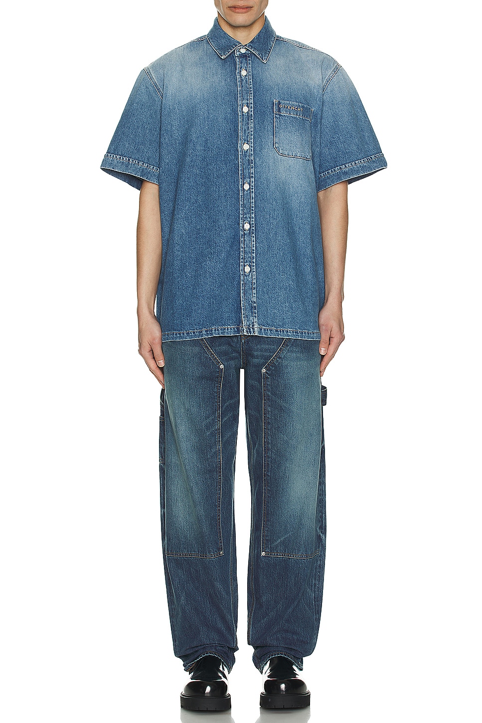 Image 1 of Givenchy Studded Carpenter Jeans in Blue