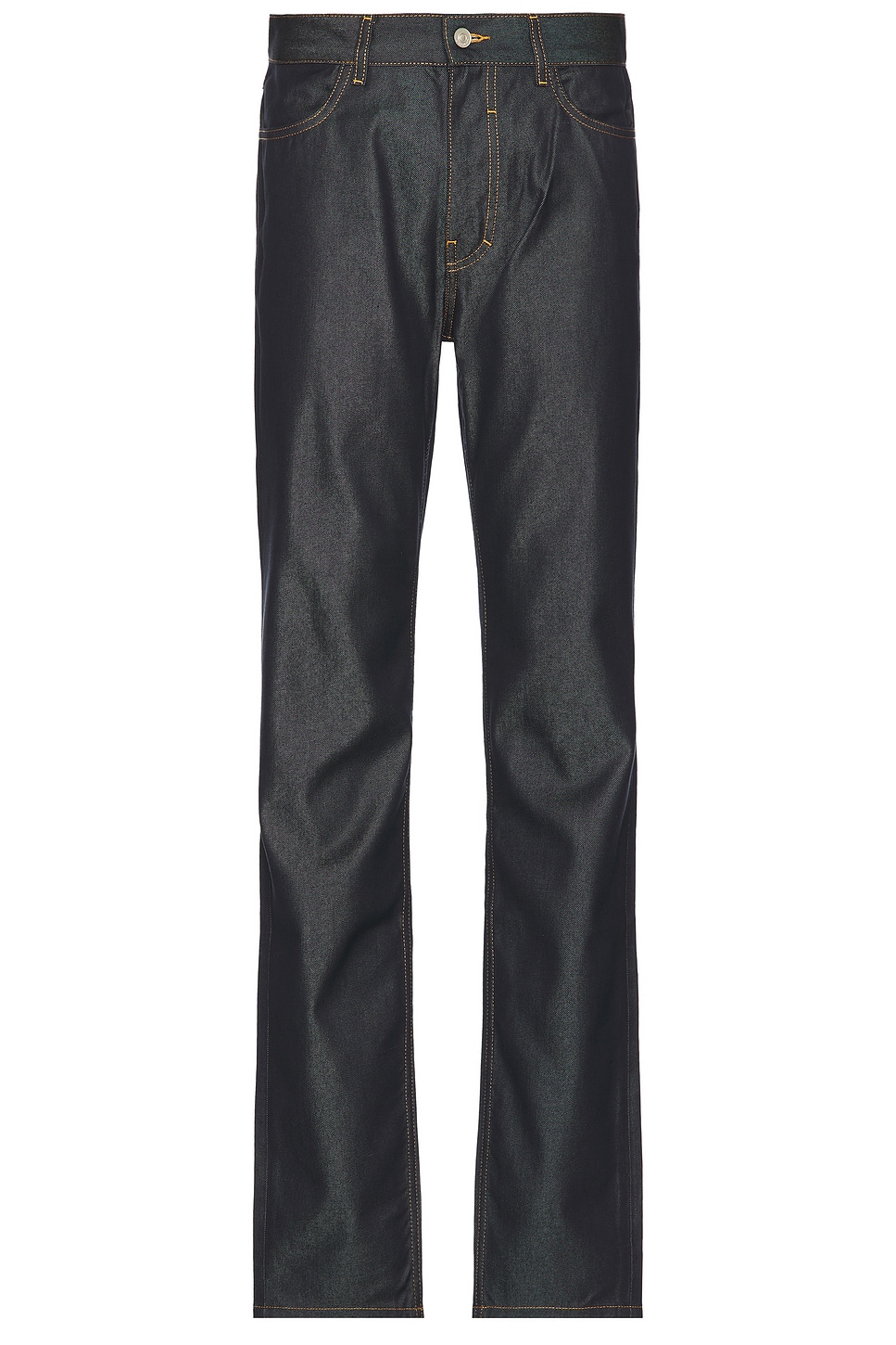 Skinny Straight Fit Trousers in Denim-Dark