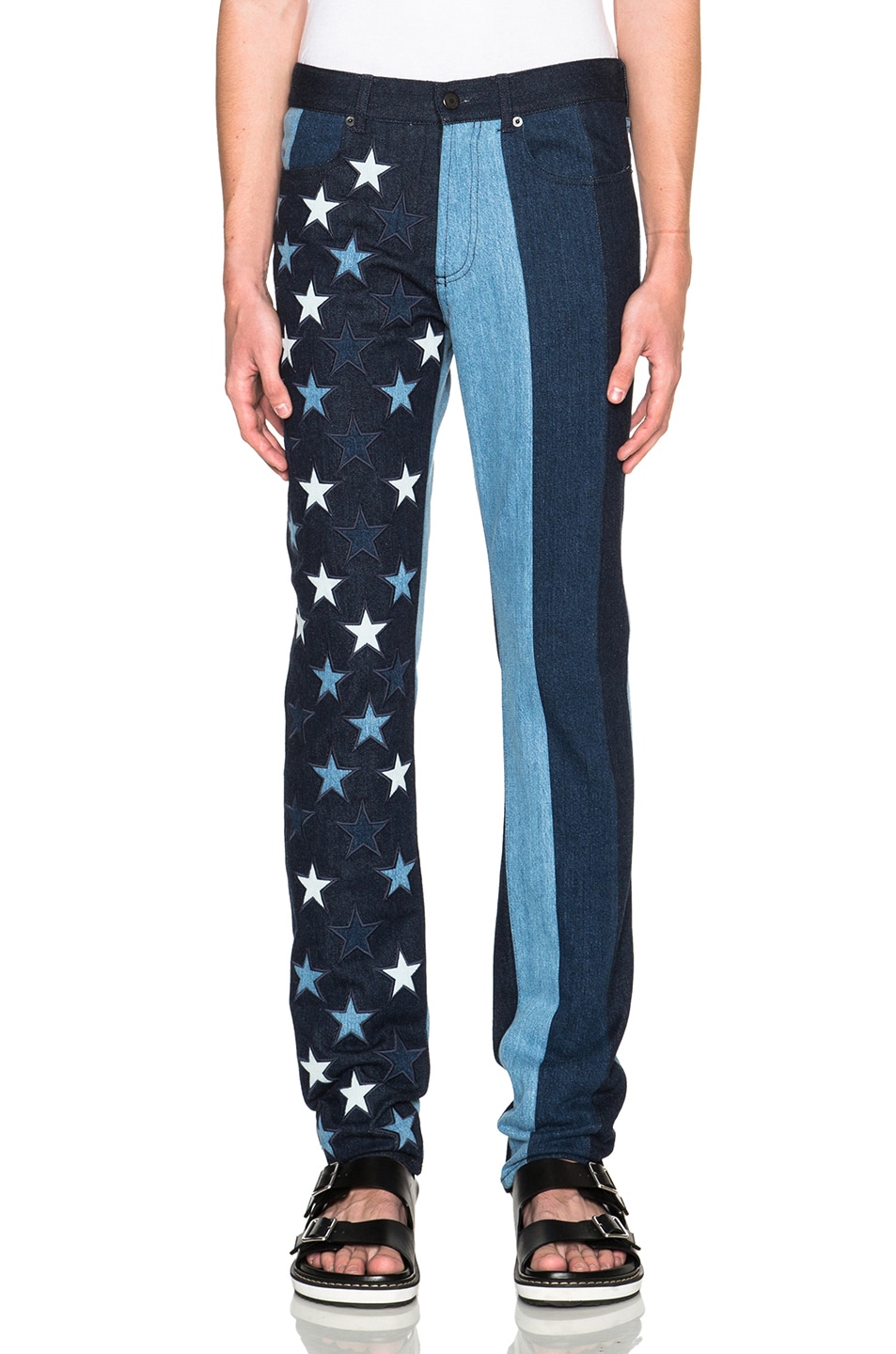 Image 1 of Givenchy Stars & Stripes Denim Pants in Night Blue