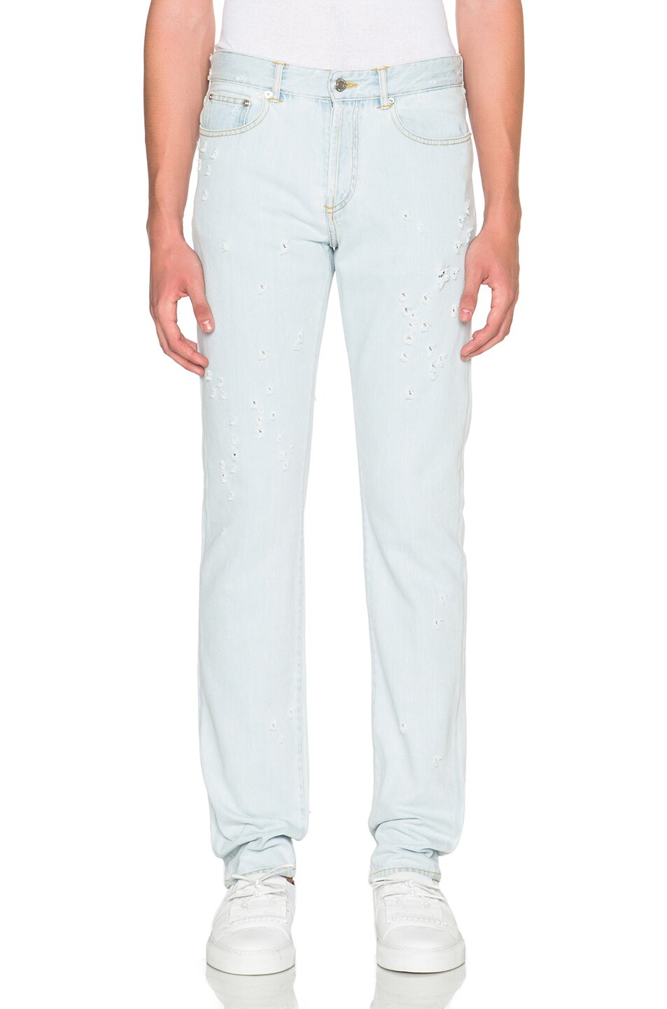 Image 1 of Givenchy Cuban Fit Destroyed Jeans in Light Blue