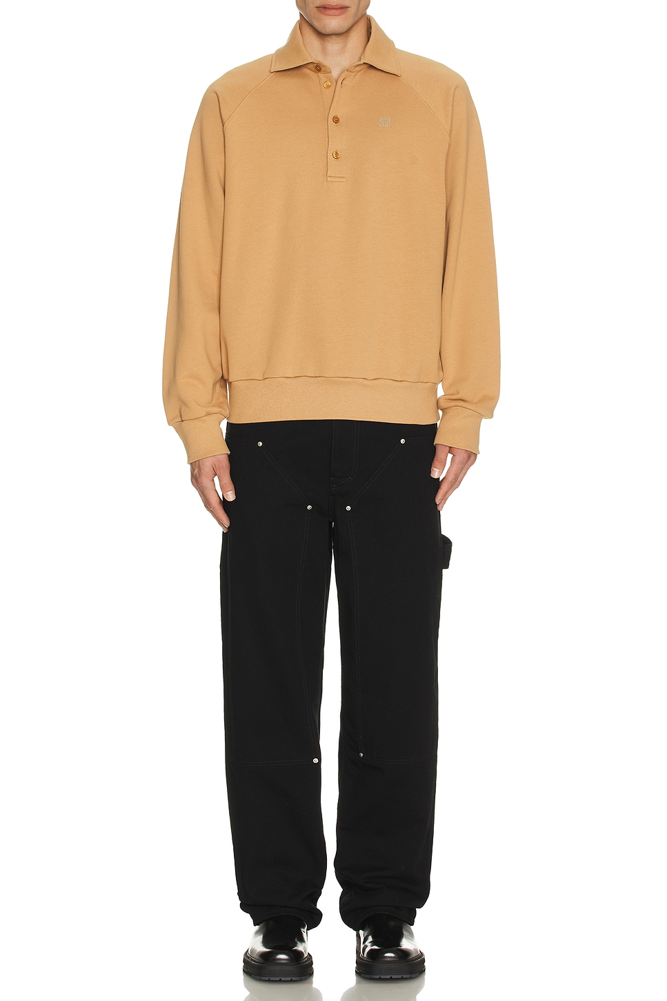 Image 1 of Givenchy Polo Sweatshirt in Camel & Natural
