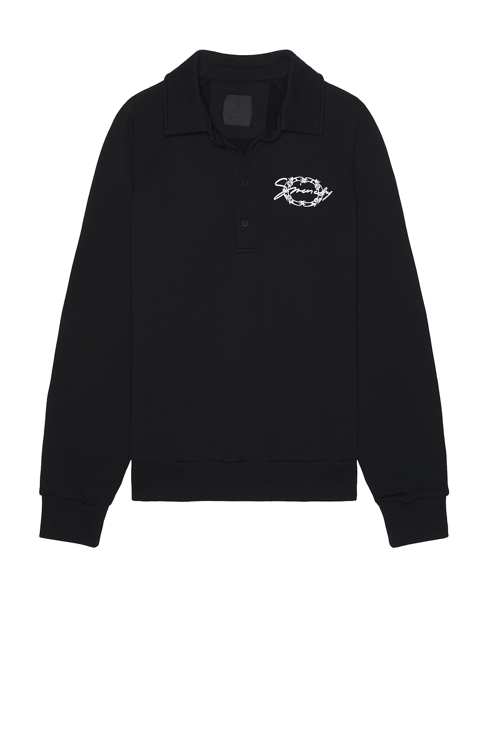 Polo Sweatshirt in Black