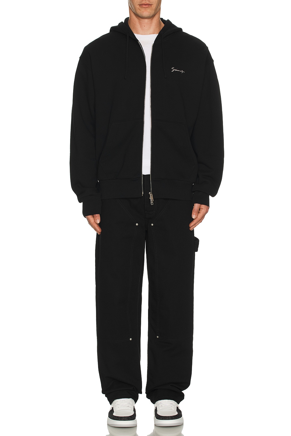 Image 1 of Givenchy Boxy Fit Zip Hoodie in Black
