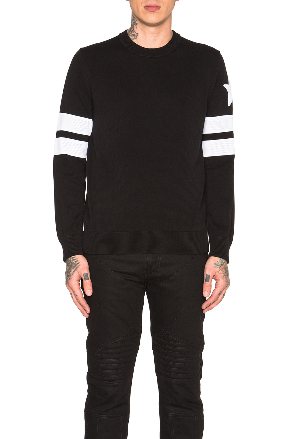 Image 1 of Givenchy Banded Sleeve Sweater in Black