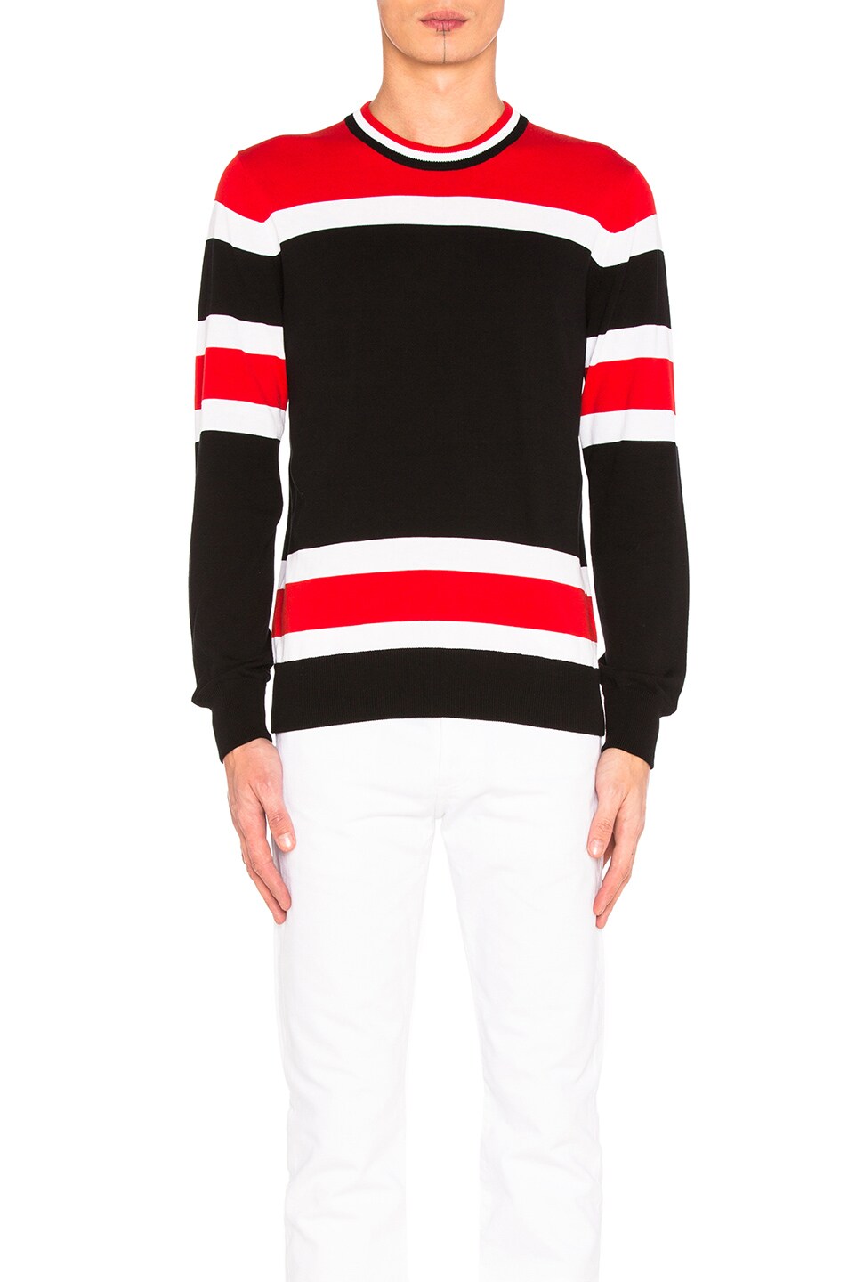 Image 1 of Givenchy Light Gauge Stripe Sweater in Black