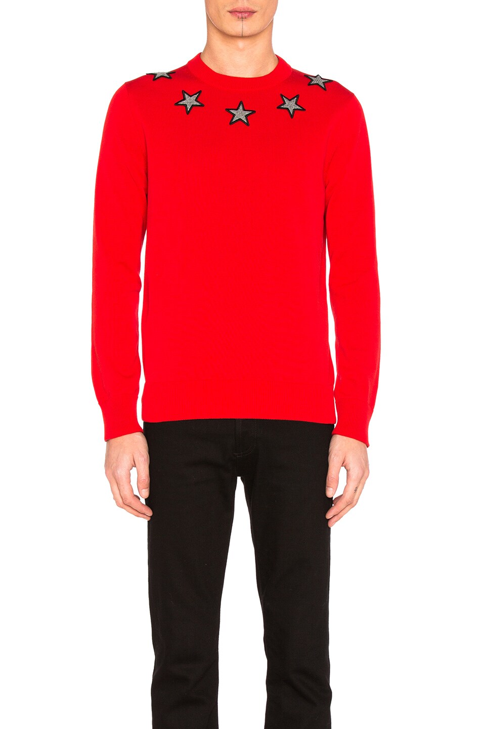 Image 1 of Givenchy Star Collar Sweater in Red