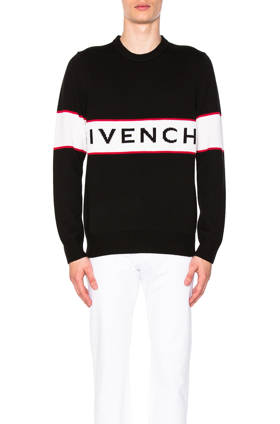 Image 1 of Givenchy Logo Knit Sweater in Black