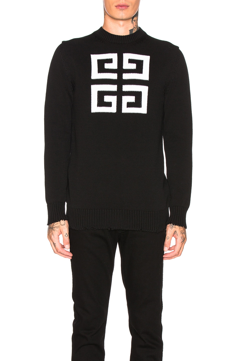 Image 1 of Givenchy 4G Logo Sweater in Black & White