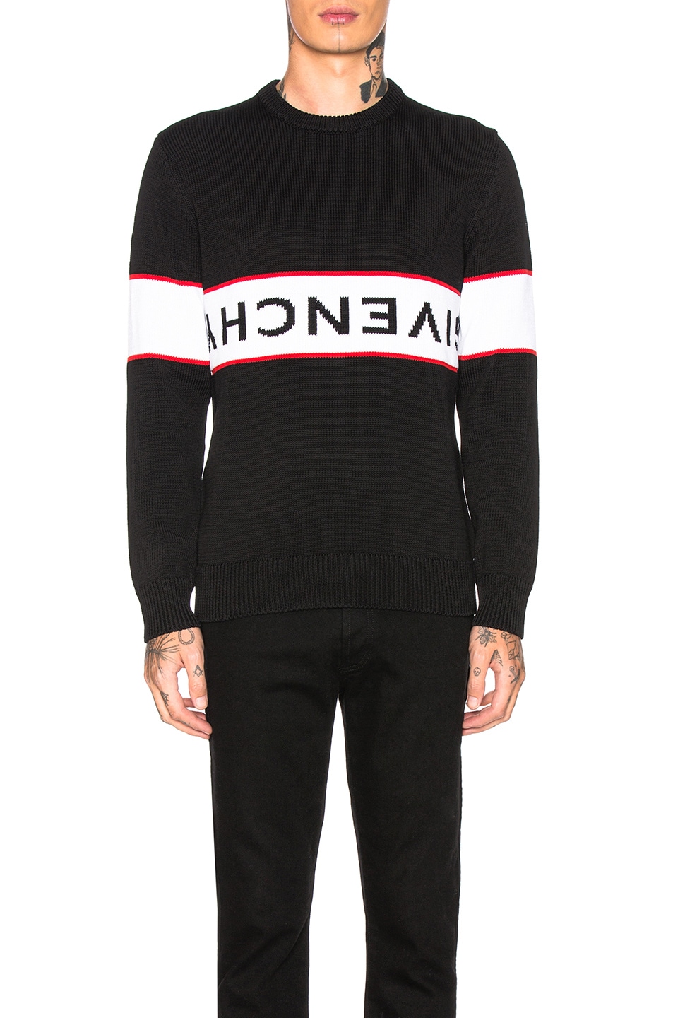 Image 1 of Givenchy Upside Down Logo Sweater in Black