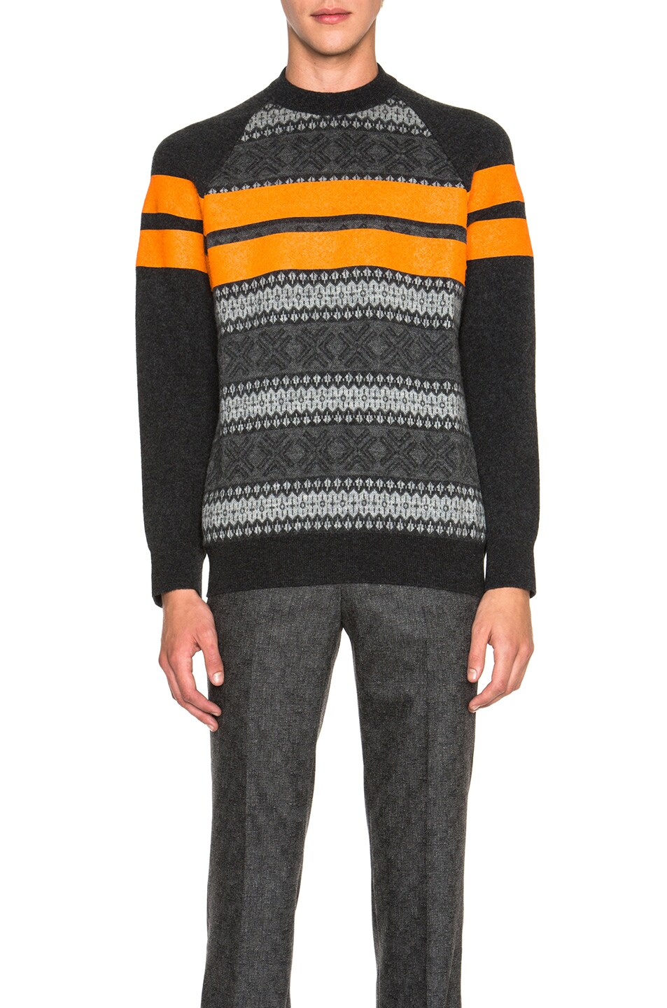 Image 1 of Givenchy Jacquard Stripe Sweater in Charcoal
