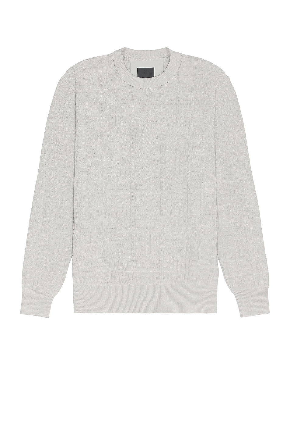 Image 1 of Givenchy Textured All Over 4g Crew Neck Sweater in Pearl Grey