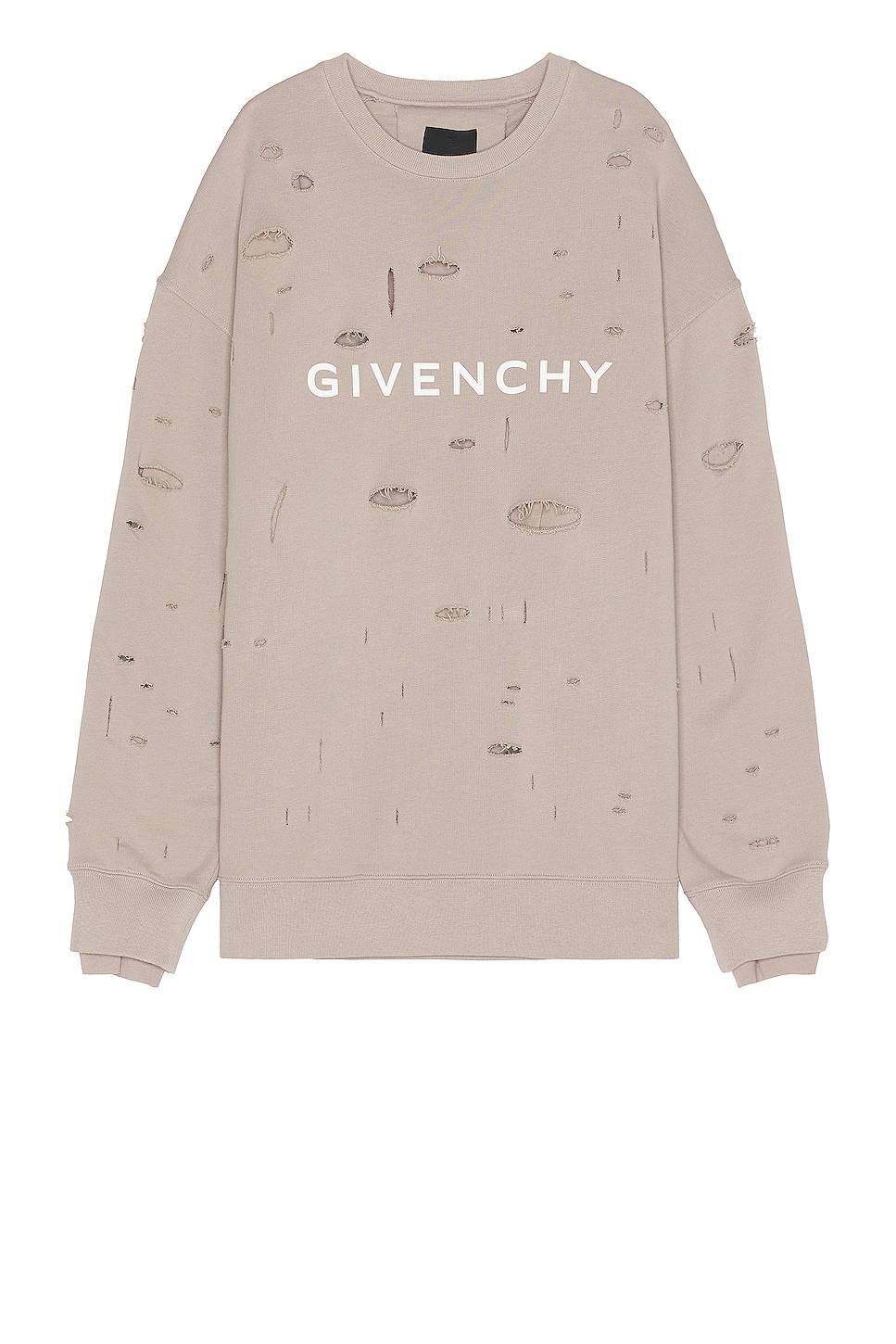 Image 1 of Givenchy Oversized Hole Sweater in Taupe