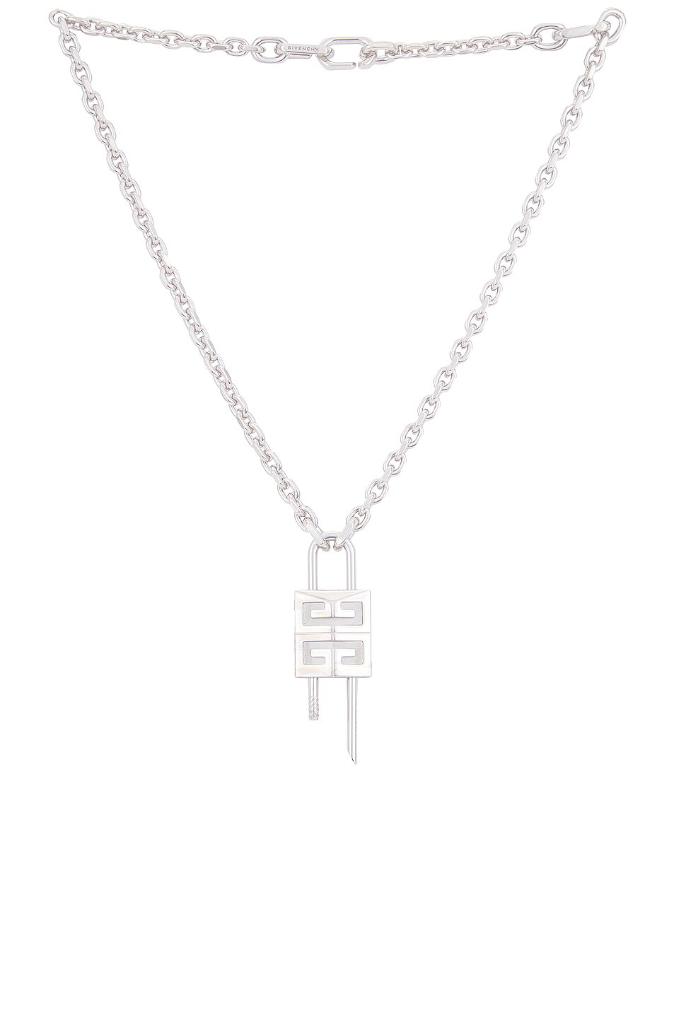 Image 1 of Givenchy Lock Small Silvery Necklace in Silvery