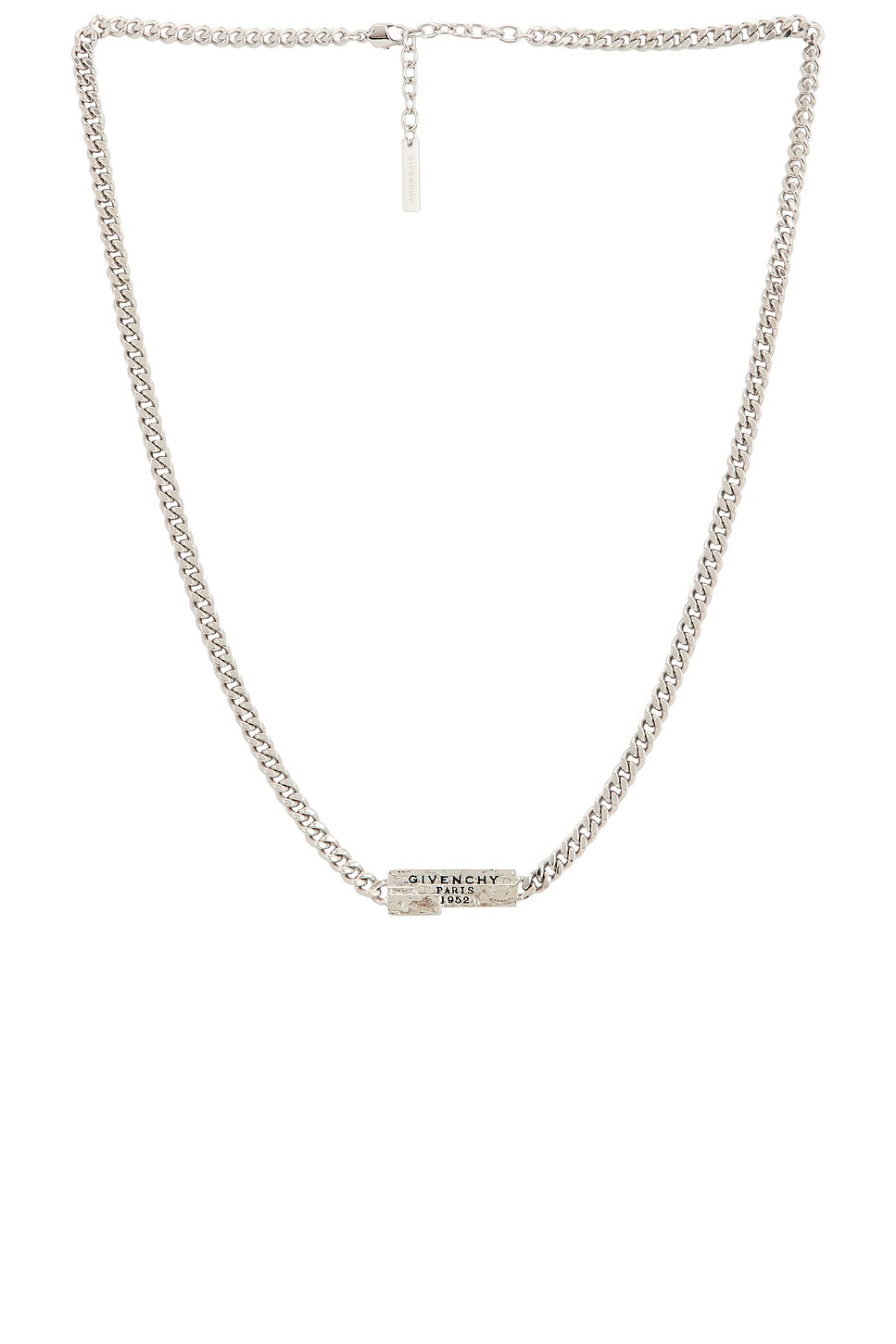 Image 1 of Givenchy Tape Signature Necklace in Antic Silvery