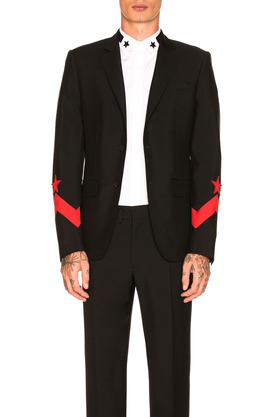 Image 1 of Givenchy Blazer in Black & Red