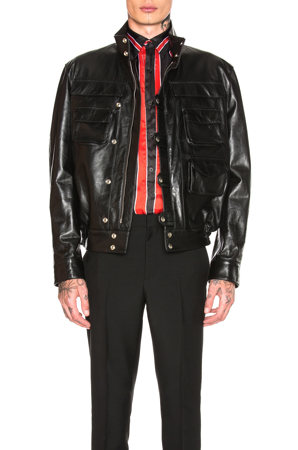 Image 1 of Givenchy Calf Leather Jacket in Black