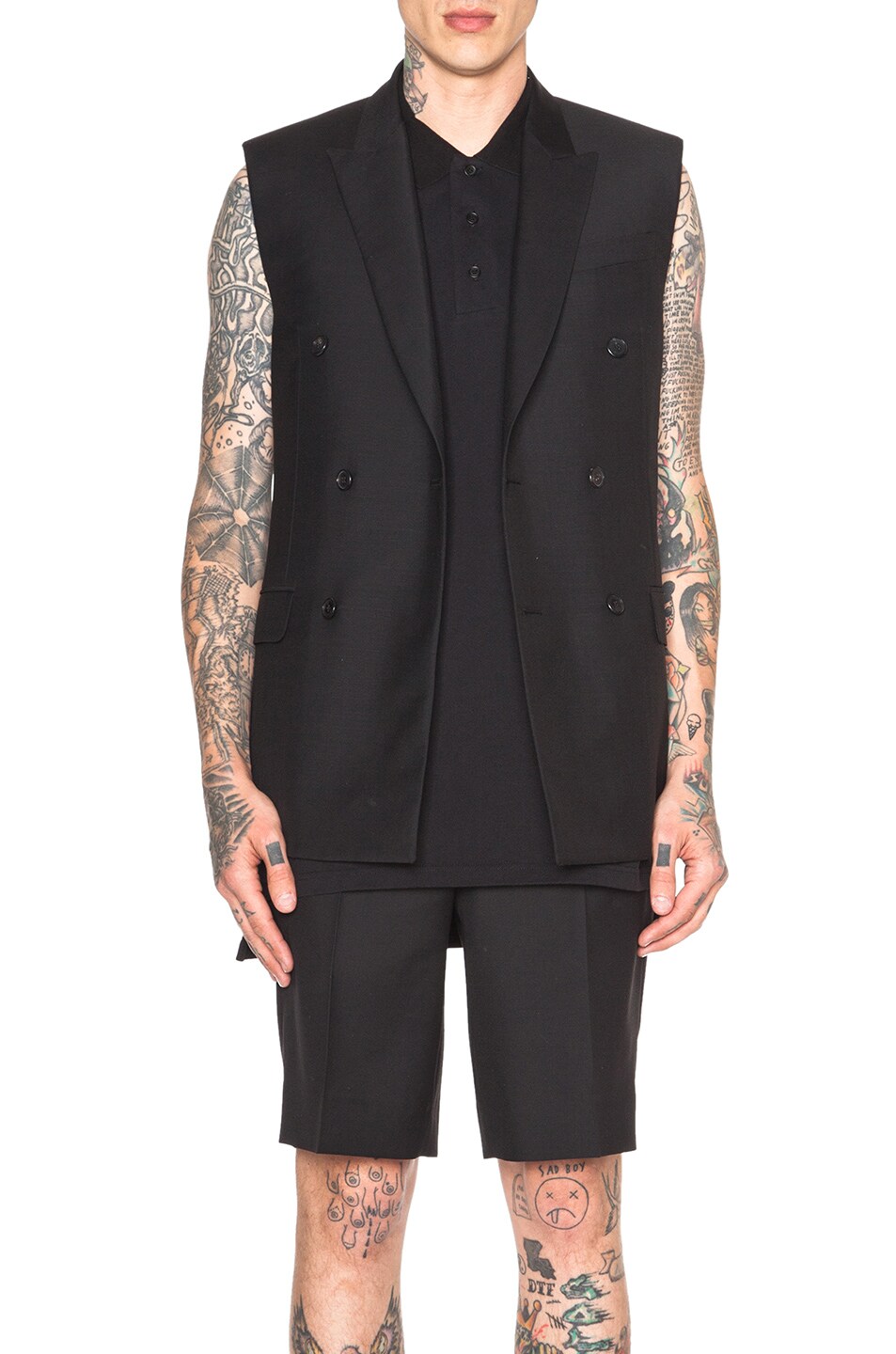 Image 1 of Givenchy Sleeveless Double Breasted Jacket in Black