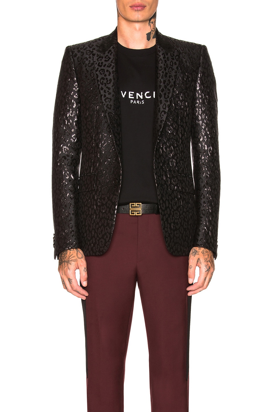 Image 1 of Givenchy Leopard Poly Lurex Jacket in Black