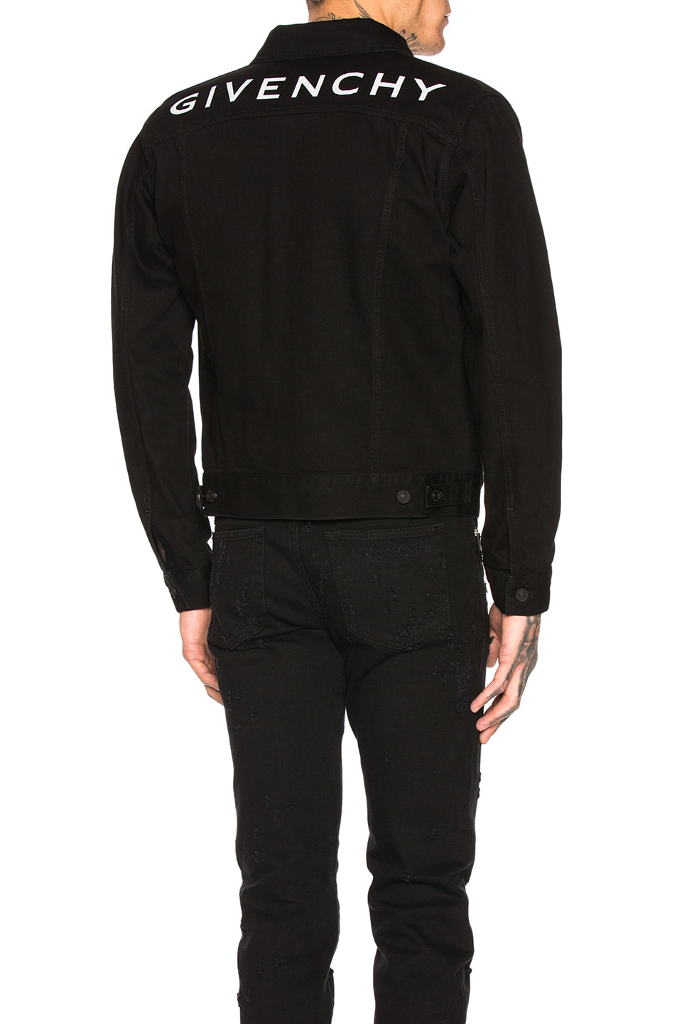 Image 1 of Givenchy Logo Denim Jacket in Black