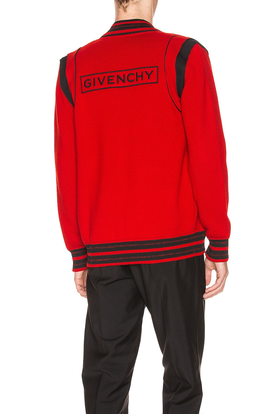 Image 1 of Givenchy Wool Bomber Jacket in Red & Black