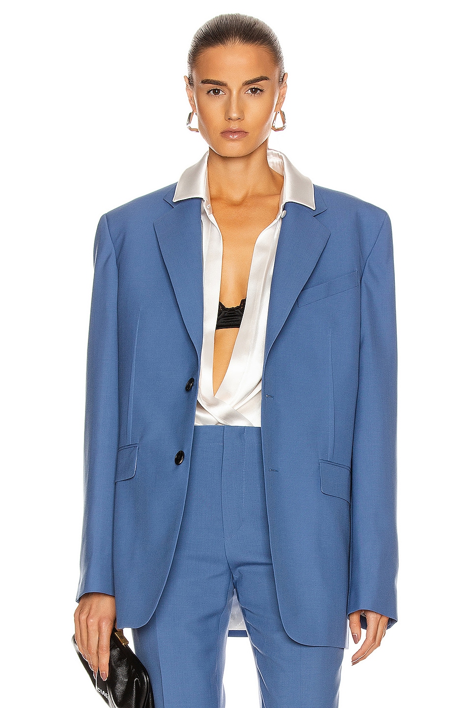 Image 1 of Givenchy Notch Lapel Jacket in Steel Blue