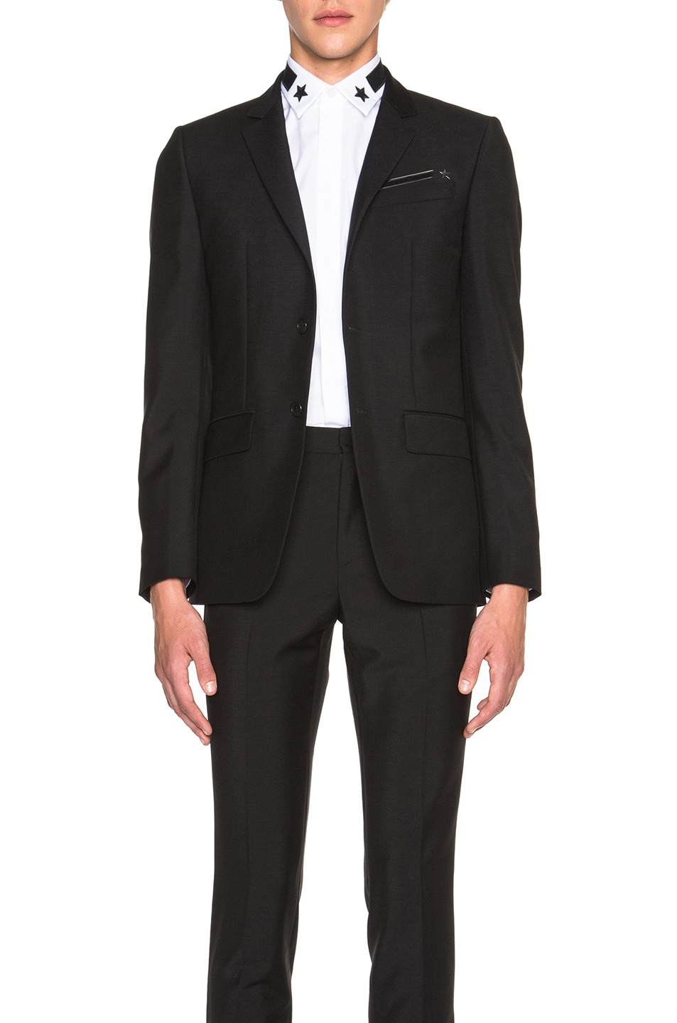Image 1 of Givenchy 2 Button Notch Lapel Blazer in Black