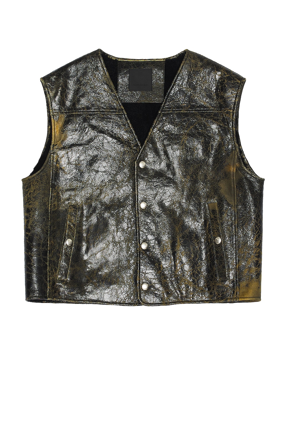 Image 1 of Givenchy Snap Vest in Black & Yellow