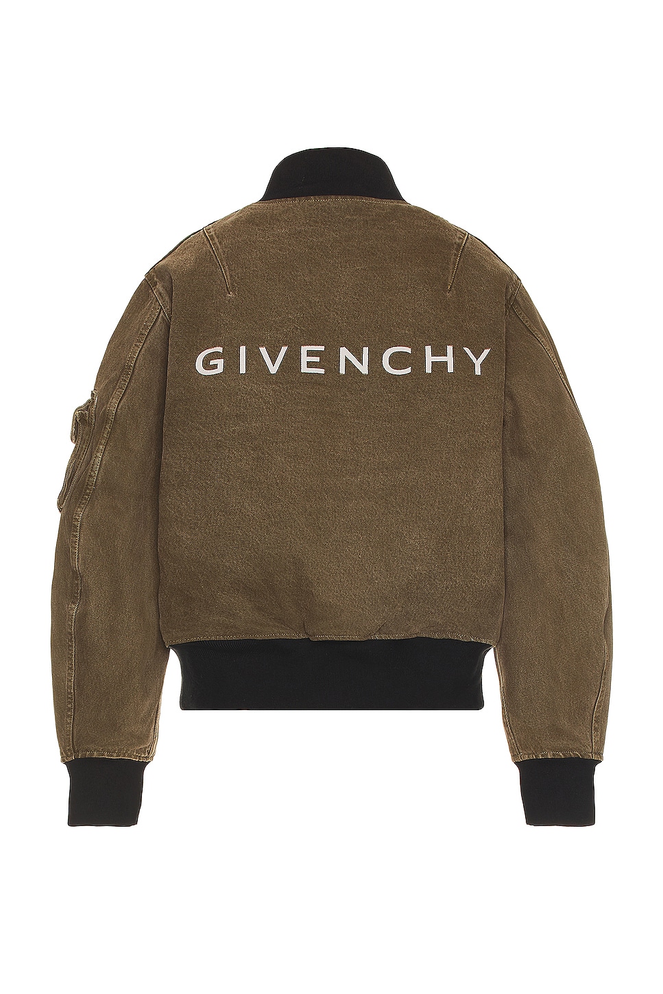 Image 1 of Givenchy Reversible Denim Bomber in Black & Khaki