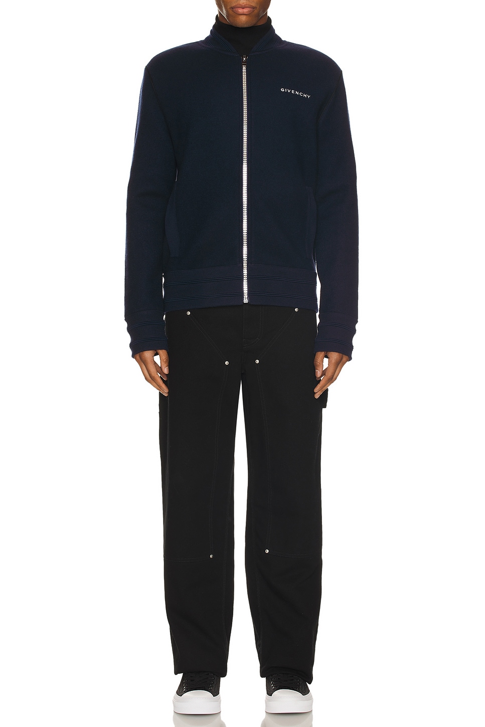 Image 1 of Givenchy Knitted Varsity Jacket in Dark Navy