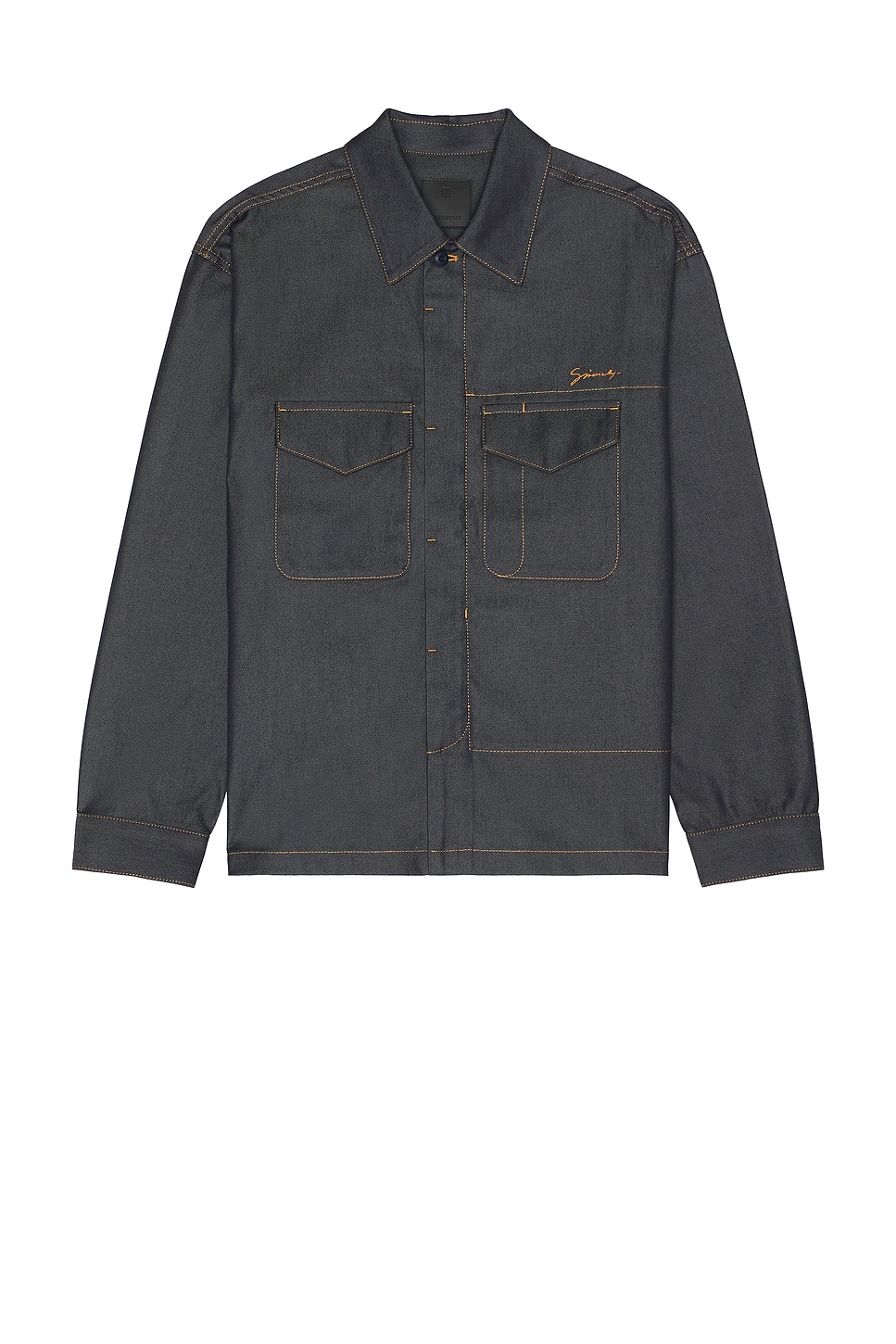 Givenchy Military Denim Jacket In Indigo Blue