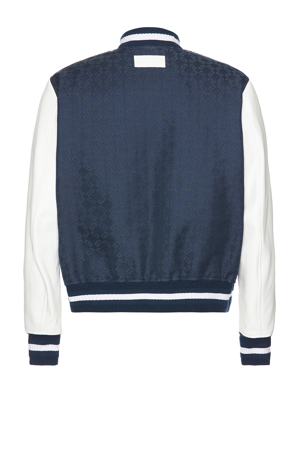 Givenchy Mixed Material Varsity Jacket In Navy & White