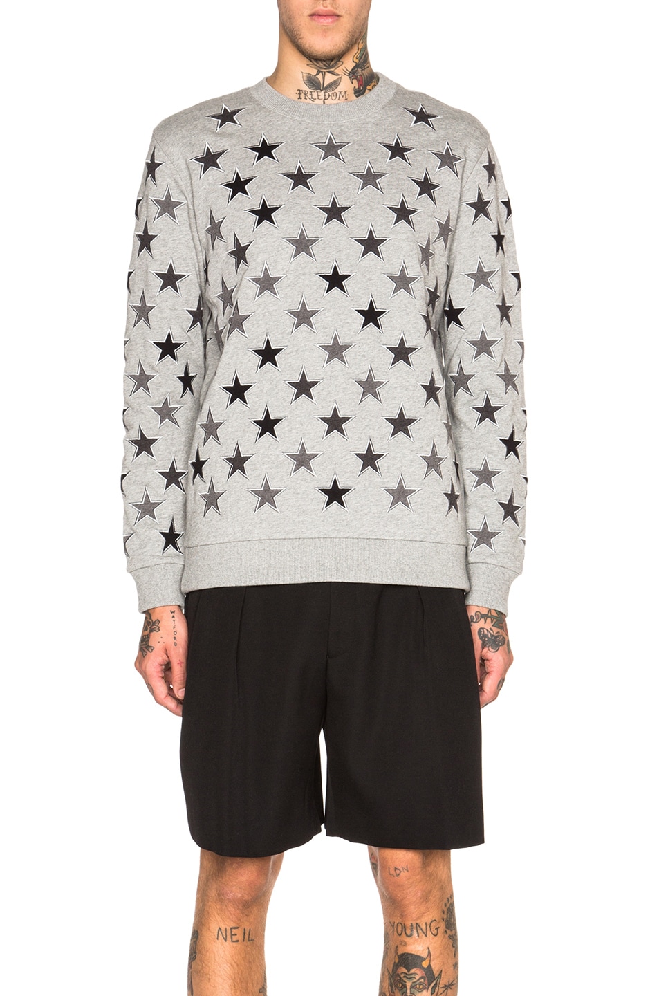 Image 1 of Givenchy Star Print Sweatshirt in Pearl Grey