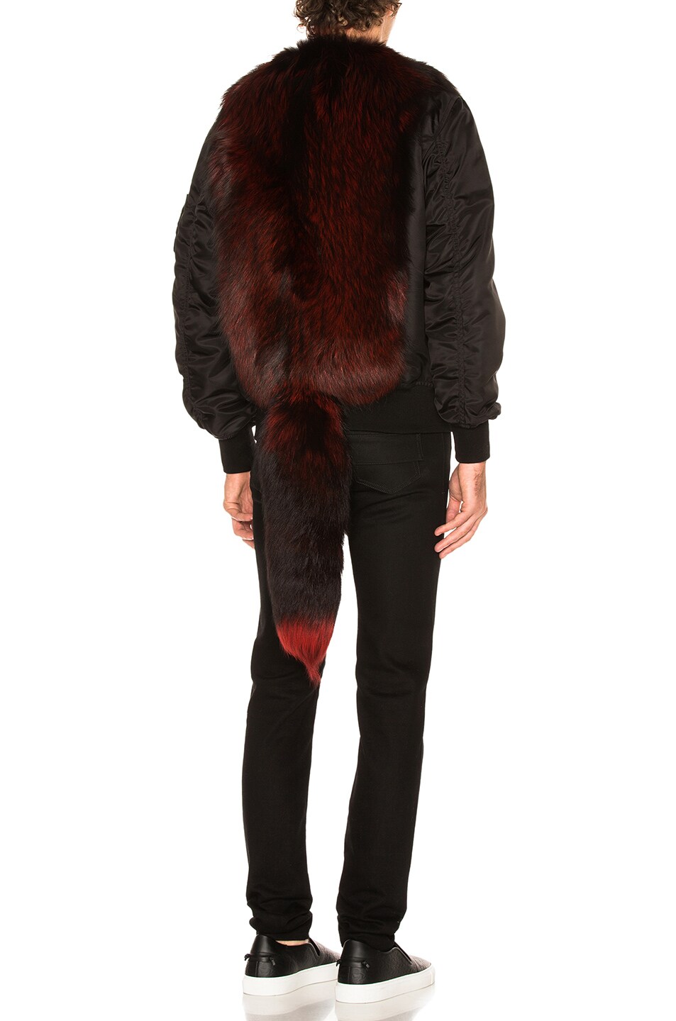 Image 1 of Givenchy Nylon Fox Fur Bomber in Black